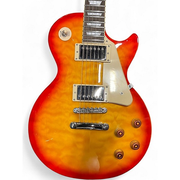 Used 2014 Epiphone Les Paul Standard Pro Cherry Sunburst Solid Body Electric Guitar