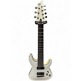 Used Schecter Guitar Research Demon 7 String Arctic White Solid Body Electric Guitar