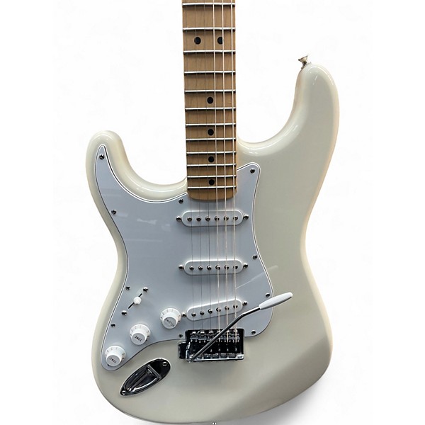 Used Fender Standard Stratocaster Left Handed White Electric Guitar