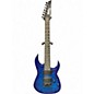 Used Ibanez GRG7221QA Transparent Blue Solid Body Electric Guitar thumbnail