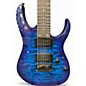 Used Ibanez GRG7221QA Transparent Blue Solid Body Electric Guitar