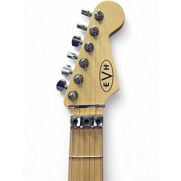 Used EVH Striped Series Black and White Solid Body Electric Guitar