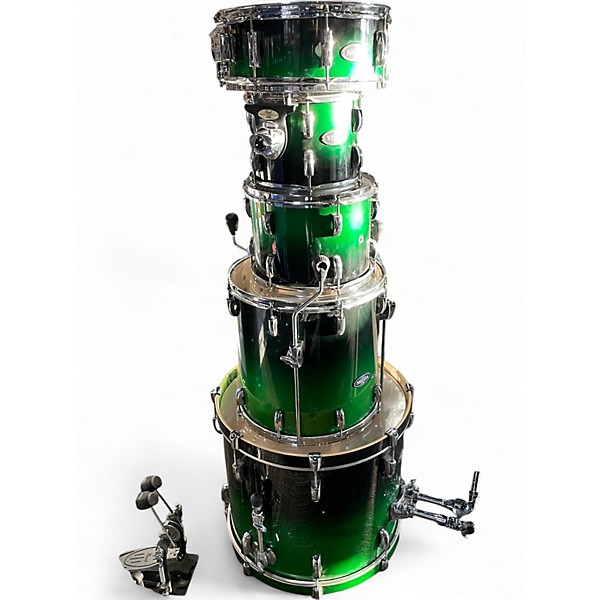 Used Pearl 5 Piece Vision Emerald Green Fade Drum Kit