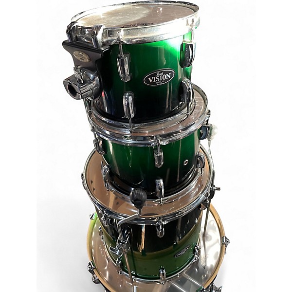 Used Pearl 5 Piece Vision Emerald Green Fade Drum Kit