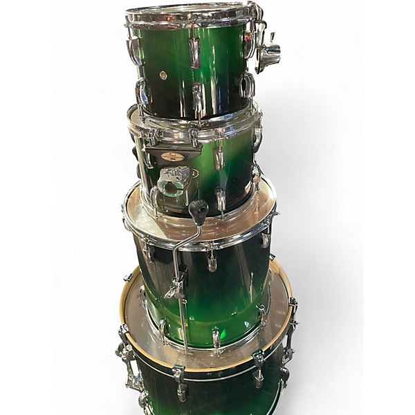 Used Pearl 5 Piece Vision Emerald Green Fade Drum Kit