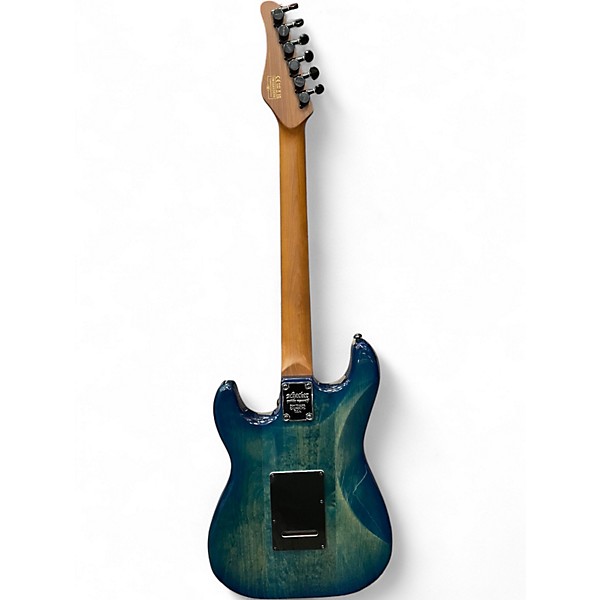 Used Schecter Guitar Research Traditional Pro Trans Blue Solid Body Electric Guitar