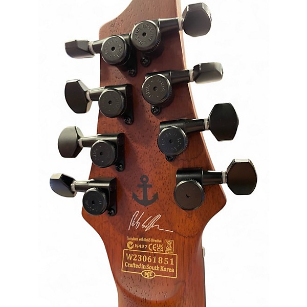 Used Schecter Guitar Research ROB SCALLON C8 Black Solid Body Electric Guitar