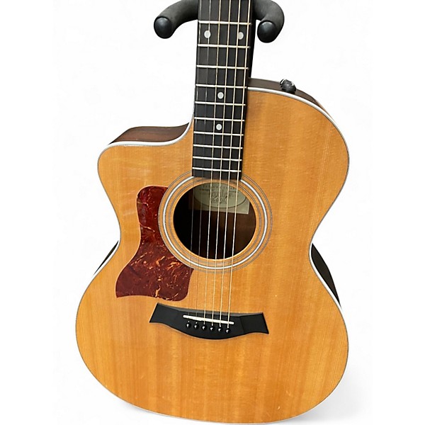 Used Taylor 214CE Left Handed Natural Acoustic Electric Guitar