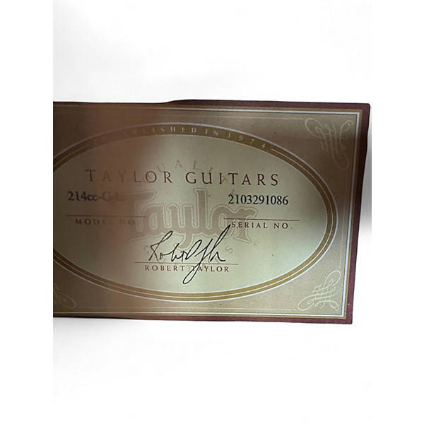 Used Taylor 214CE Left Handed Natural Acoustic Electric Guitar