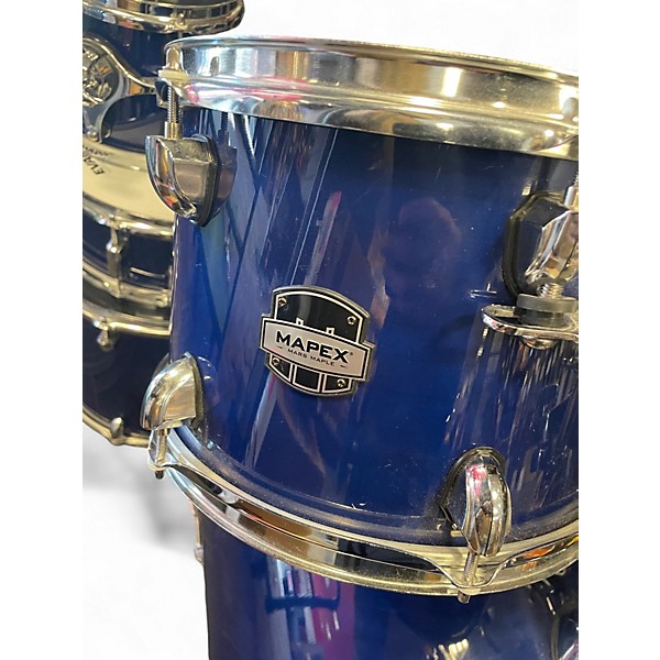 Used Mapex 6 Piece 6 piece hard maple blue Drum Kit