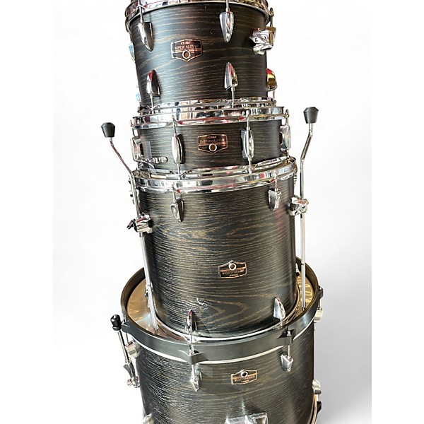 Used TAMA 5 Piece Imperialstar 5-Piece Complete Drum Set Black Oak Wrap Drum Kit
