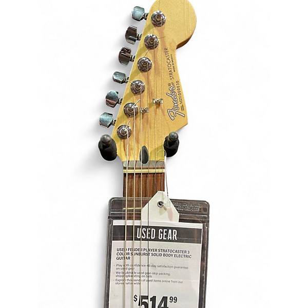 Used Fender Player Stratocaster 3 Color Sunburst Solid Body Electric Guitar