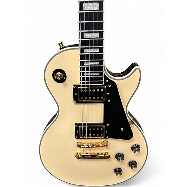 Used Epiphone Les Paul Custom Antique Ivory Solid Body Electric Guitar