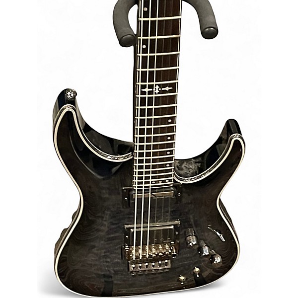 Used Schecter Guitar Research Hellraiser C1FRS Trans Black Solid Body Electric Guitar