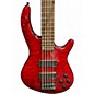 Used Dean Edge 5 String Trans Red Electric Bass Guitar