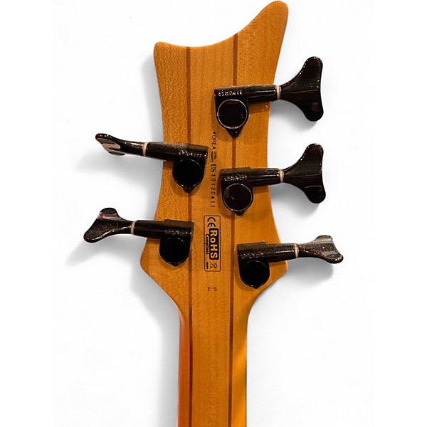 Used Dean Edge 5 String Trans Red Electric Bass Guitar