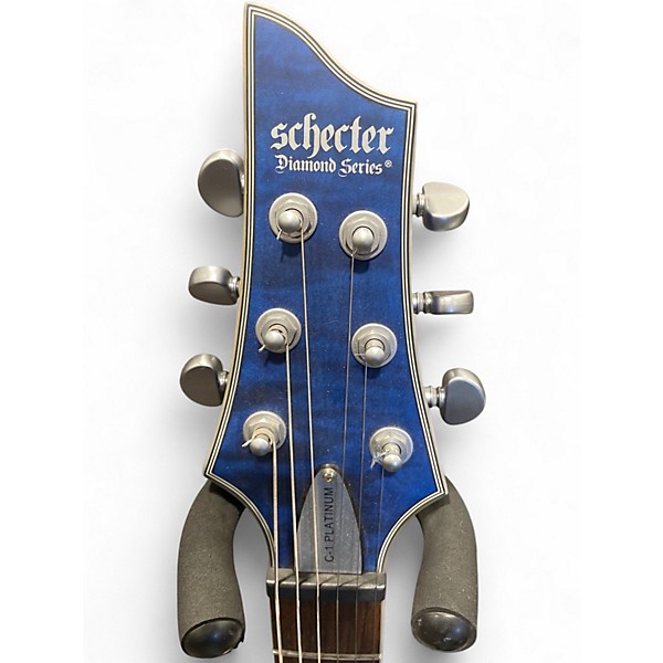 Used Schecter Guitar Research C1 Platinum Trans Blue Solid Body Electric Guitar