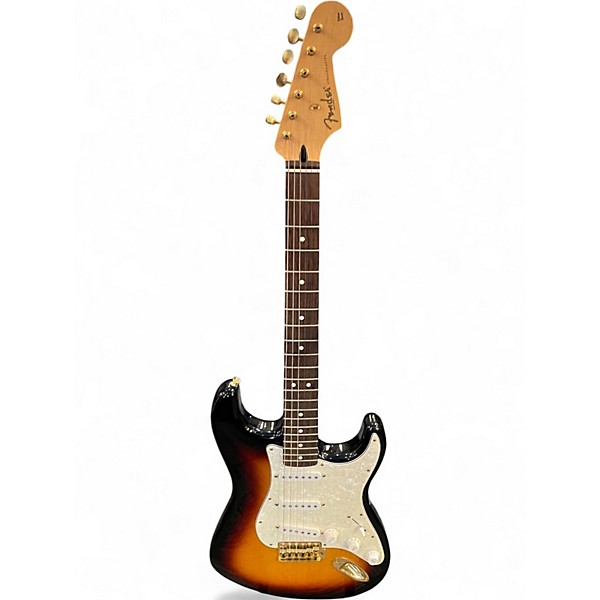 Used Fender DLX PLAYER STRAT RW 3TS 3 Color Sunburst Solid Body Electric Guitar