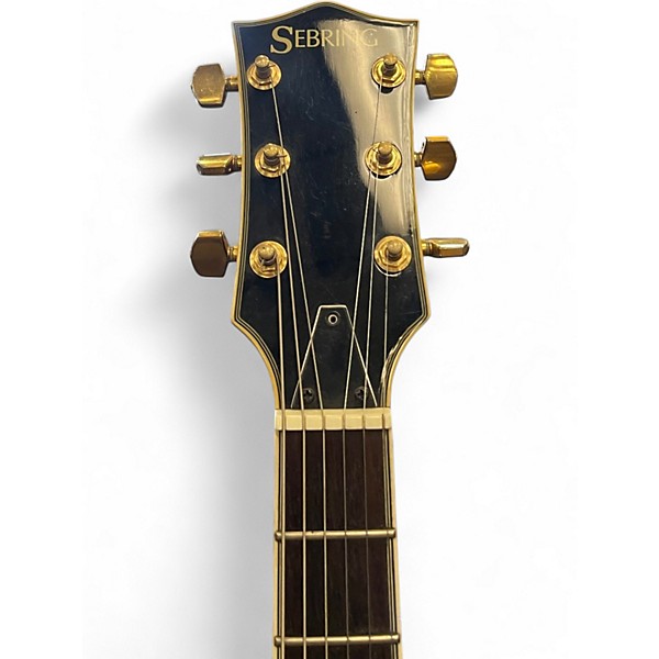 Used Sebring 335 Style Gold Solid Body Electric Guitar