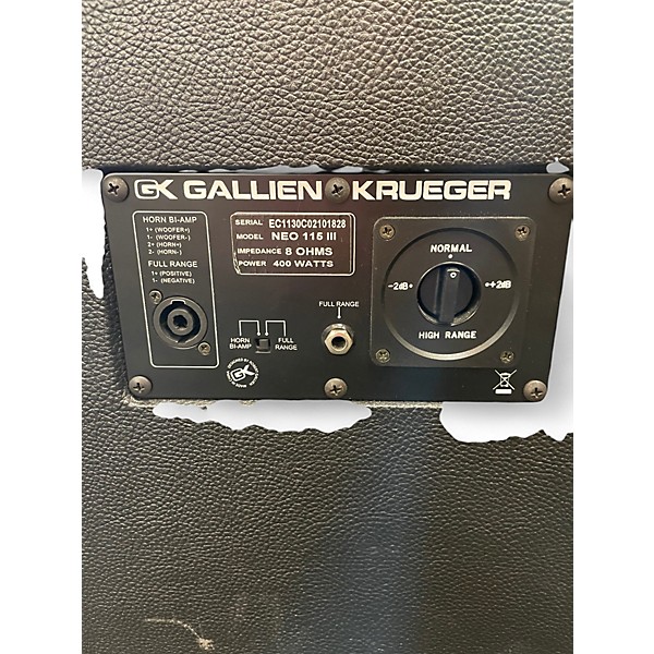 Used Gallien-Krueger Neo 115-III 400W 1x15 Bass Cabinet