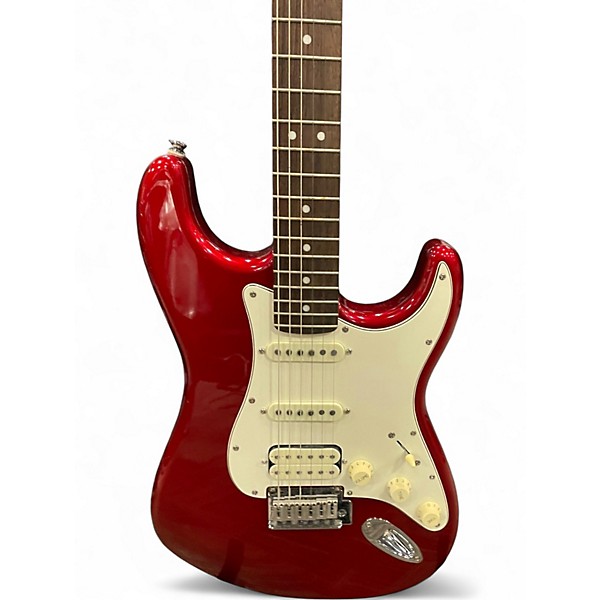 Used 2010 Squier Standard Stratocaster HSS Candy Apple Red Solid Body Electric Guitar