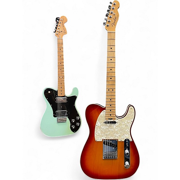 Used Fender Telcaster American Elite Aged Cherry Sunburst Solid Body Electric Guitar