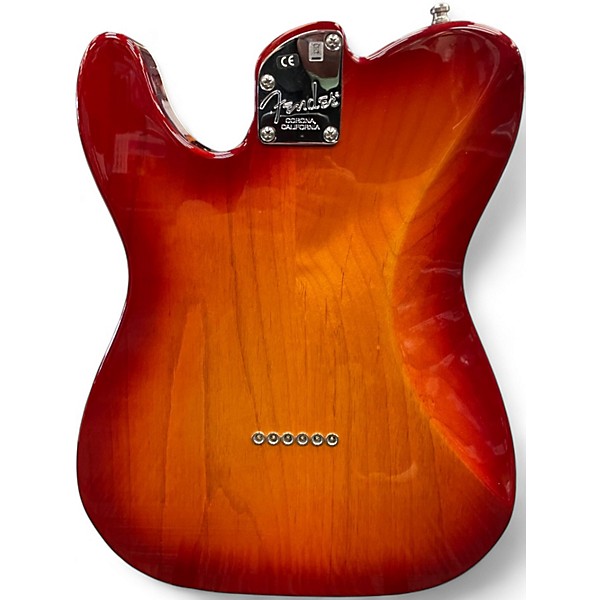 Used Fender Telcaster American Elite Aged Cherry Sunburst Solid Body Electric Guitar