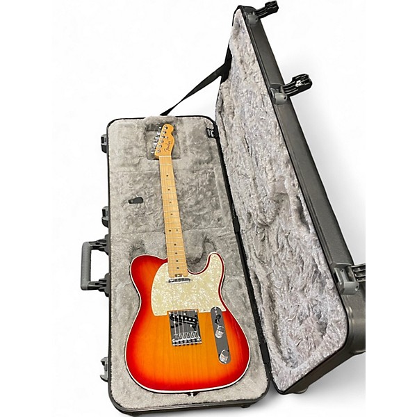 Used Fender Telcaster American Elite Aged Cherry Sunburst Solid Body Electric Guitar