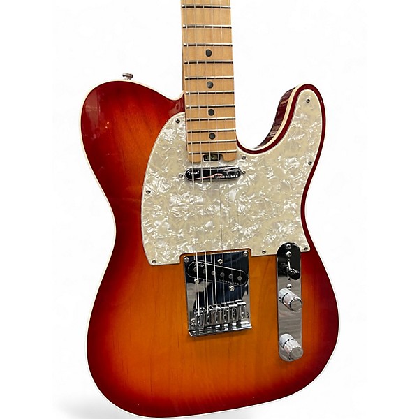Used Fender Telcaster American Elite Aged Cherry Sunburst Solid Body Electric Guitar