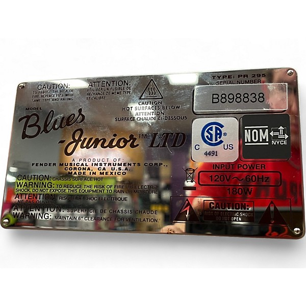 Used Fender Blues Junior 15W 1x12 Tube Guitar Combo Amp