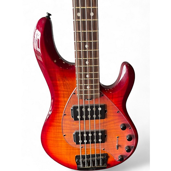 Used Ernie Ball Music Man stingray 35 hh 5 string  red sunburst Electric Bass Guitar