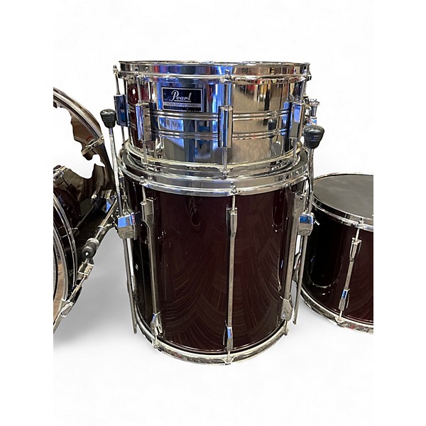 Used Pearl 5 Piece Export Wine Red Drum Kit