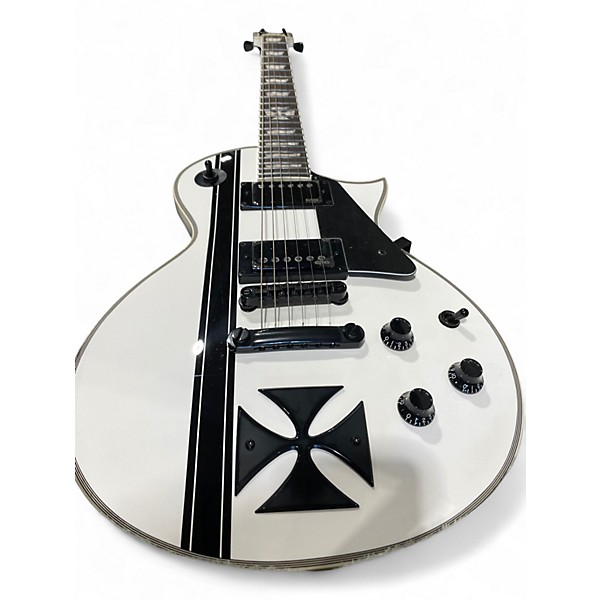 Used ESP LTD James Hetfield Signature Iron Cross White Solid Body Electric Guitar