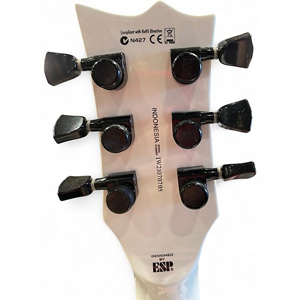 Used ESP LTD James Hetfield Signature Iron Cross White Solid Body Electric Guitar