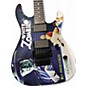 Used ESP LTD Kirk Hammett Signature White Zombie Blue Solid Body Electric Guitar