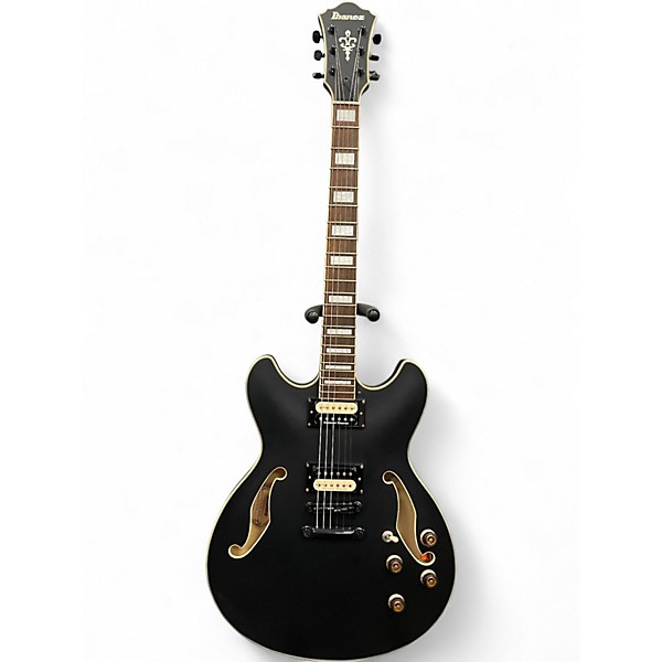 Used Ibanez AS73G with case and upgraded Pickups Flat Black Hollow Body Electric Guitar
