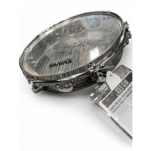 Used DW 12in Design Series Chrome Piccolo Tom w/ Bracket Chrome Drum