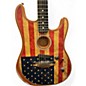Used 2020 Fender American Acoustasonic Stratocaster FLAG PRINT Acoustic Electric Guitar thumbnail