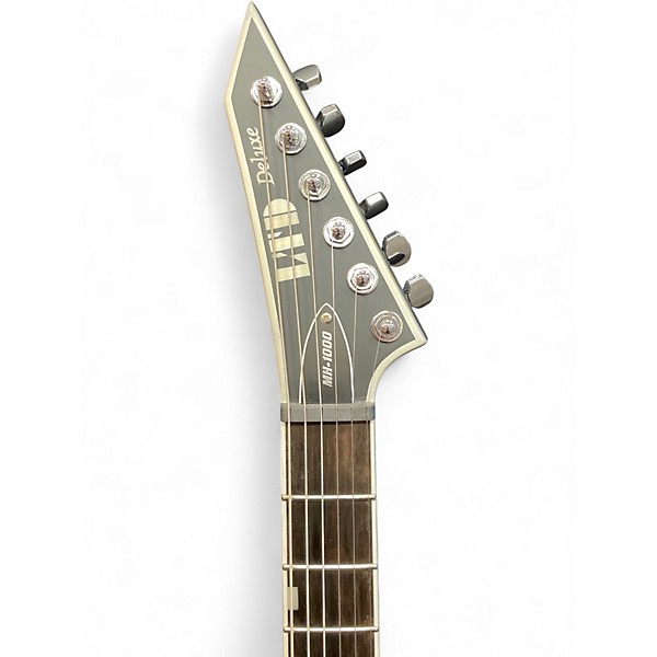 Used ESP LTD MH1000 Black and Silver Solid Body Electric Guitar