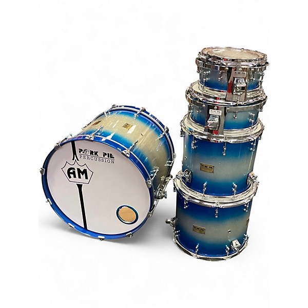 Used Pork Pie USA 5 Piece Pork Pie USA Blue Silver burst sparkle Drum Kit