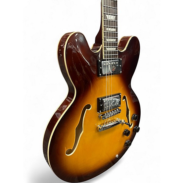 Used Lattitude SE-1819 2 Color Sunburst Hollow Body Electric Guitar