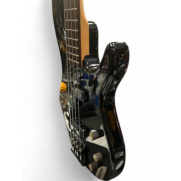 Used Squier MB4 Skull & Crossbones Black Electric Bass Guitar