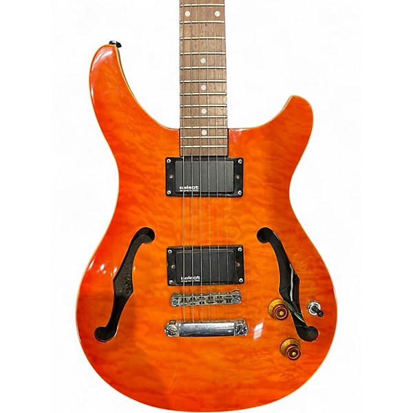 Used Davison Double Cut  Orange Hollow Body Electric Guitar