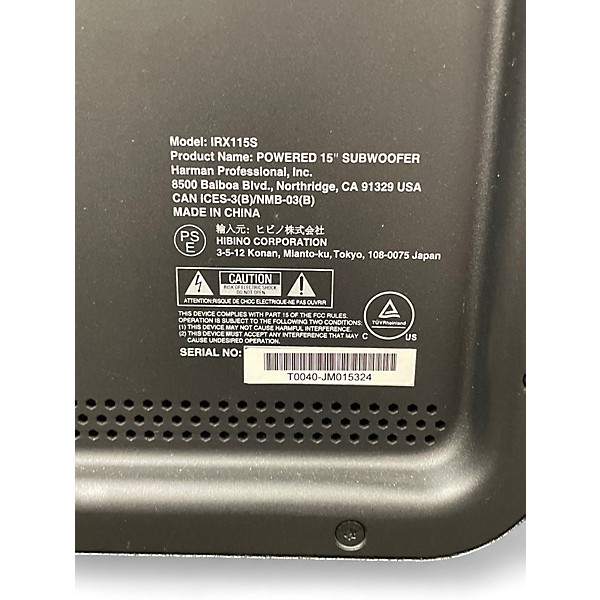 Used JBL IRX115S Powered Subwoofer