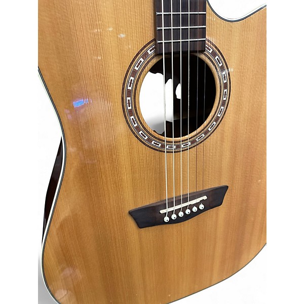 Used Washburn WD7SCE Natural Acoustic Electric Guitar