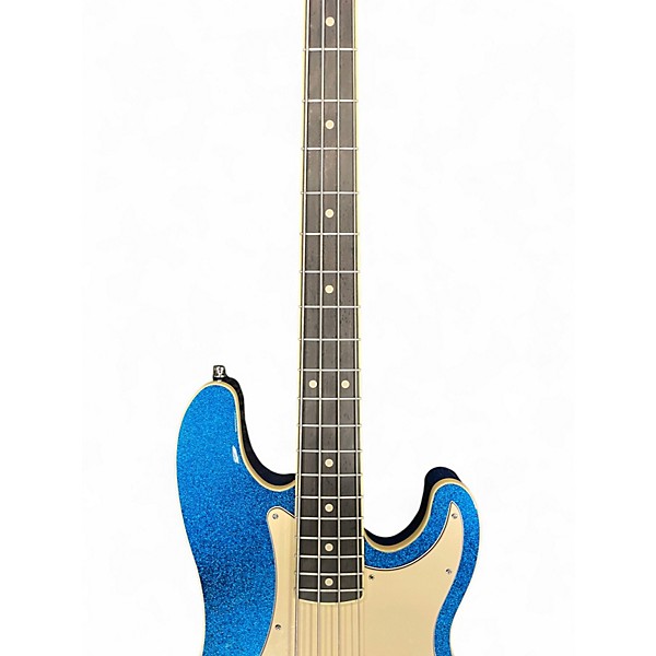Used Warmoth P-style custom build Blue Sparkle Electric Bass Guitar