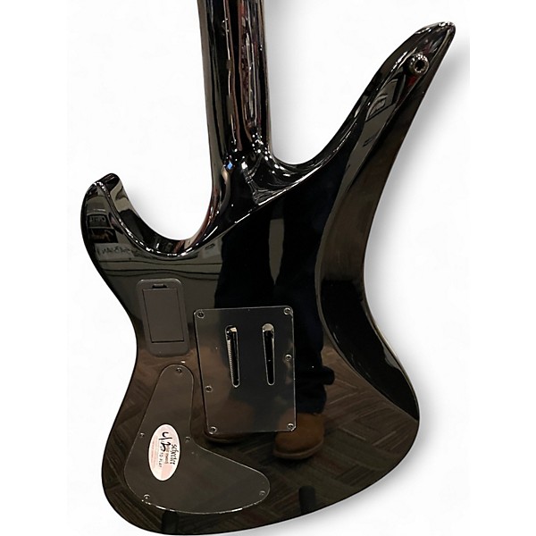 Used Schecter Guitar Research SYNYSER GATES Black with Silver Pinstripes Solid Body Electric Guitar
