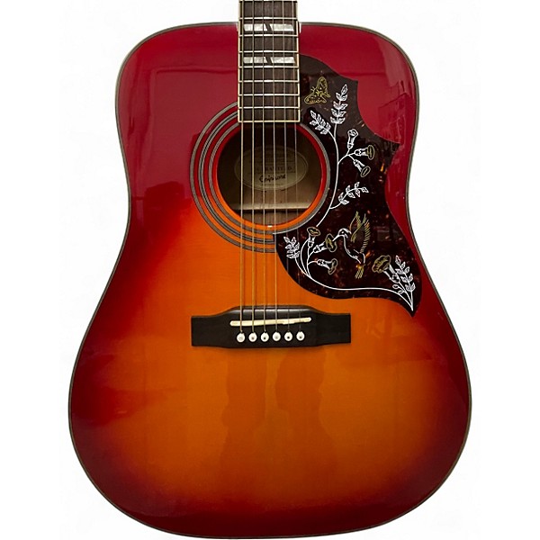 Used Epiphone Hummingbird 2 Tone Sunburst Acoustic Guitar