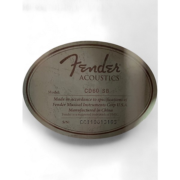 Used Fender CD60 Dreadnought 2 Tone Sunburst Acoustic Guitar