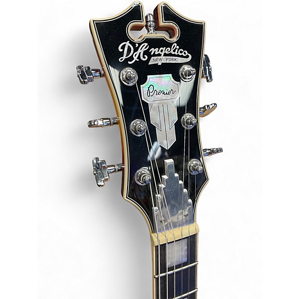 Used D'Angelico Premier Series DC 2 Tone Sunburst Hollow Body Electric Guitar